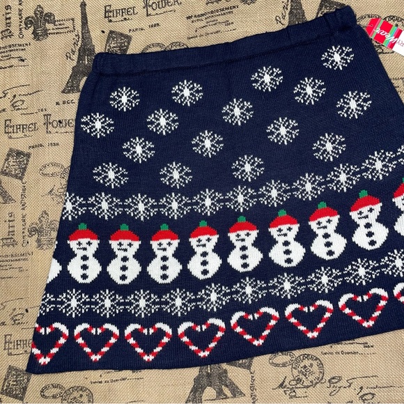 Merry Wear NWT! Junior Navy/White Christmas Skirt Size L - Picture 2 of 8